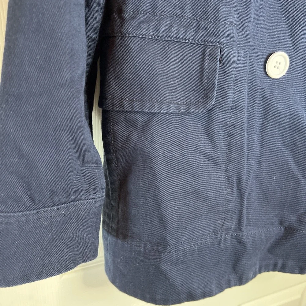 J.Crew Heavyweight Cotton Twill Pea Coat Navy Jacket Size‎ 10 - Picture 6 of 14
